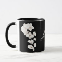 Tasse Monogramme Orchidée Noir et Blanc Moderne
