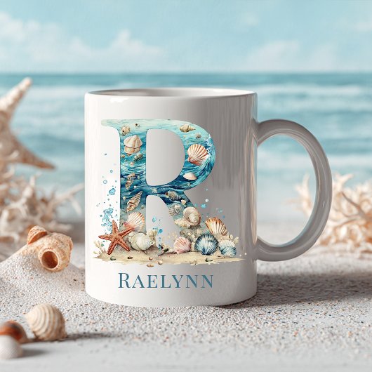 Tasse Monogramme Personnalisé R Initiale de la Côt
