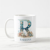 Tasse Monogramme Personnalisé R Initiale de la Côt (Gauche)