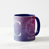 Tasse Monogramme Violet Bleu SCORPION Signe du Zod (Devant droit)