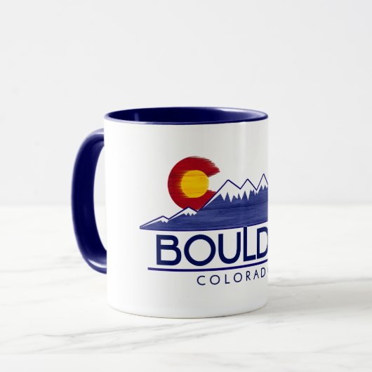 Tasse montagnes bois Boulder Colorado (Devant gauche)