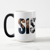 Tasse Morphing Couleur Collage Photo Sœurs (Gauche)