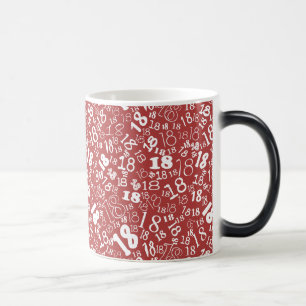 Tasse Morphing de blanc anniversaire rouge-foncé