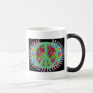 Tasse Morphing de signe de paix de flower power