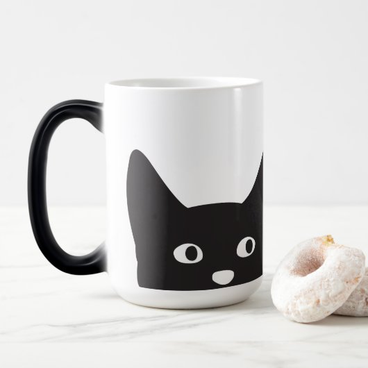 Tasse Morphing de silhouette de chat (Avec donut)