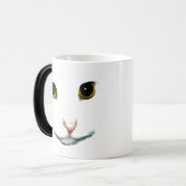 Tasse Morphing de visage blanc de chat (Devant gauche)