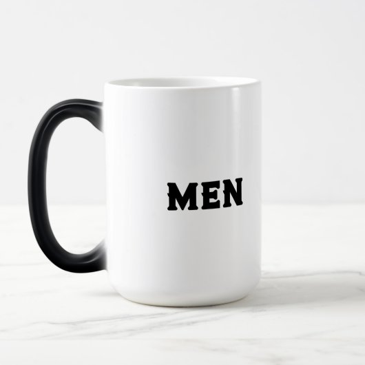 Tasse Morphing Unique – Texte du nom "HOMMES" pour (Gauche)