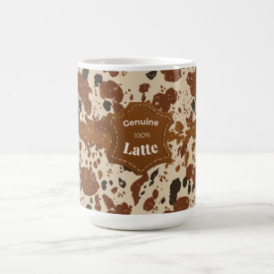 Tasse motif cuir de vache véritable 100 % Latte