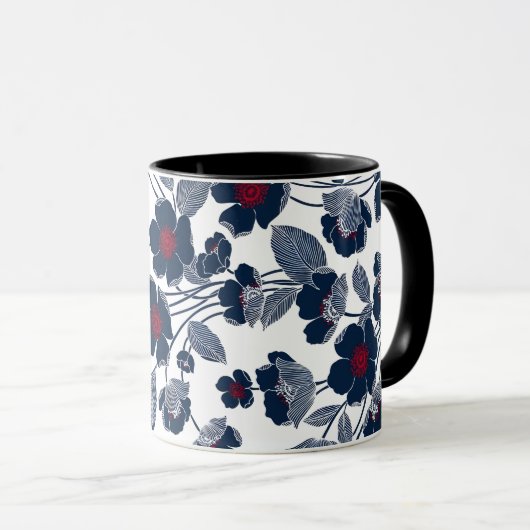 Tasse motif de fleur chromatique (Devant droit)