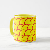 Tasse - motif d'écailles de poisson jaunes (Devant gauche)