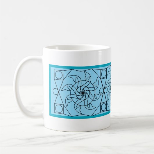 Tasse - Motif graphique de roue à aubes (Gauche)