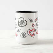 Tasse motifs graffitis cœurs love (Centre)
