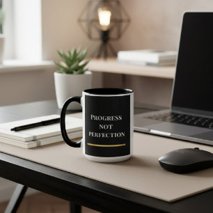 Tasse Motivante Moderne Noir & Blanc 