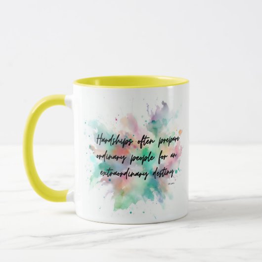 Tasse motivationnelle avec une citation de C.S. Le (Gauche)