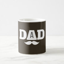 Tasse moustache papa marron et blanc