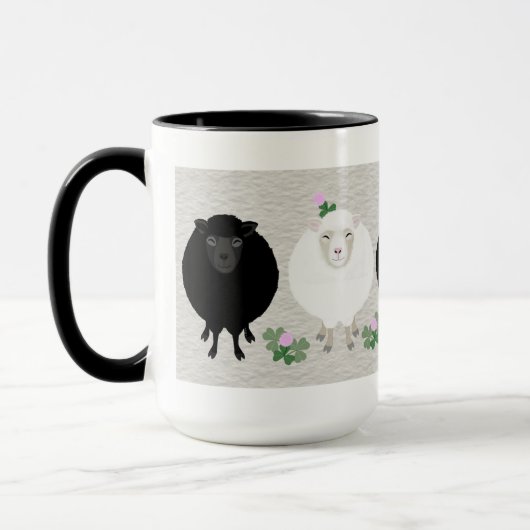 Tasse Mouton Noir et Blanc (Gauche)