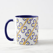 Tasse MUG 11 oz avec superbe design bleu et jaune (Gauche)