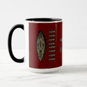 Tasse, mug African style, motifs sur fond rouge (Gauche)