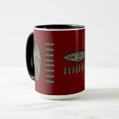 Tasse, mug African style, motifs sur fond rouge (Devant gauche)