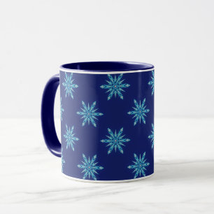 Tasse Mug Art Flocons de Neige Bleus