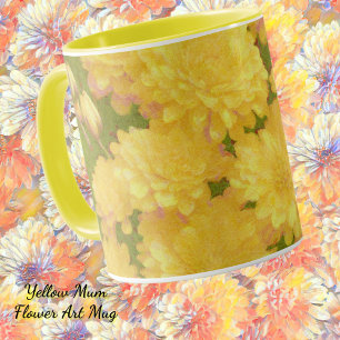 Tasse Mug Art Floral Chrysanthème Fleur Jaune