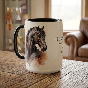 Tasse Mug Cadeau Personnalisé Équestre Cheval Noir