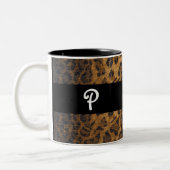 Tasse Mug Café monogramme L imprimé léopard (Gauche)