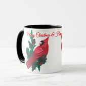Tasse Mug Cardinal de Noël & Houx (Devant gauche)