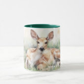 Tasse Mug Cerf Sauvage au Repos dans un Pré d'Art (Centre)