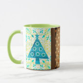 Tasse Mug d'art d'arbres de Noël à l'aspect rétro (Gauche)