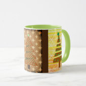 Tasse Mug d'art d'arbres de Noël à l'aspect rétro (Devant droit)