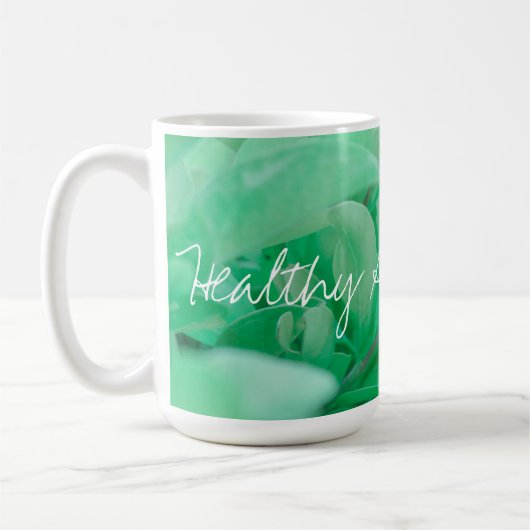 Tasse Mug Feuilles Vertes Sain Et Naturel (Gauche)