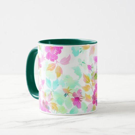 Tasse Mug Fleurs Art Vintage (Devant gauche)
