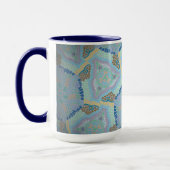 Tasse MUG Jimette Design bleu jaune gris (Gauche)