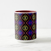 Tasse MUG Jimette Design bleu jaune rouge (Centre)