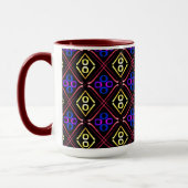 Tasse MUG Jimette Design bleu jaune rouge (Gauche)