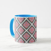Tasse MUG Jimette Design Gris rouge bleu (Devant gauche)