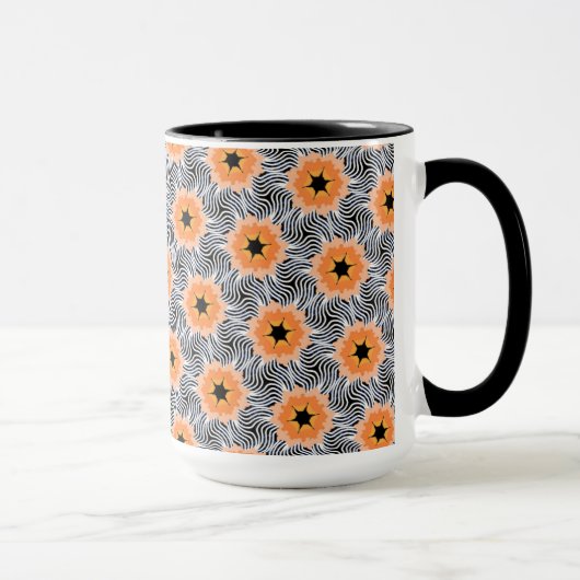 Tasse MUG Jimette Design orange blanc noir (Droite)