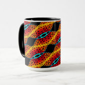 Tasse MUG Jimette Design orange rouge et noir (Devant gauche)