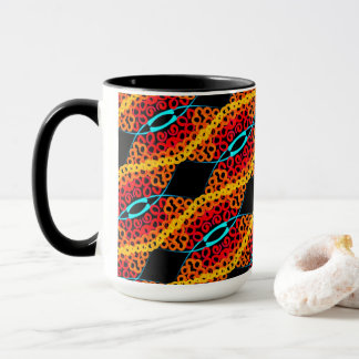 Tasse MUG Jimette Design orange rouge et noir