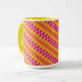 Tasse MUG Jimette Design rose orange blanc (Devant gauche)