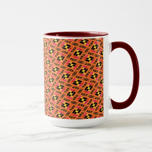 Tasse MUG Jimette Design rose orange blanc (Droite)
