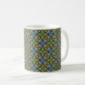 Tasse MUG Jimette Design vert bleu et orange (Devant droit)