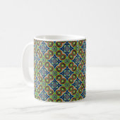 Tasse MUG Jimette Design vert bleu et orange (Devant gauche)