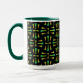 Tasse MUG Jimette Design vert orange et noir (Gauche)