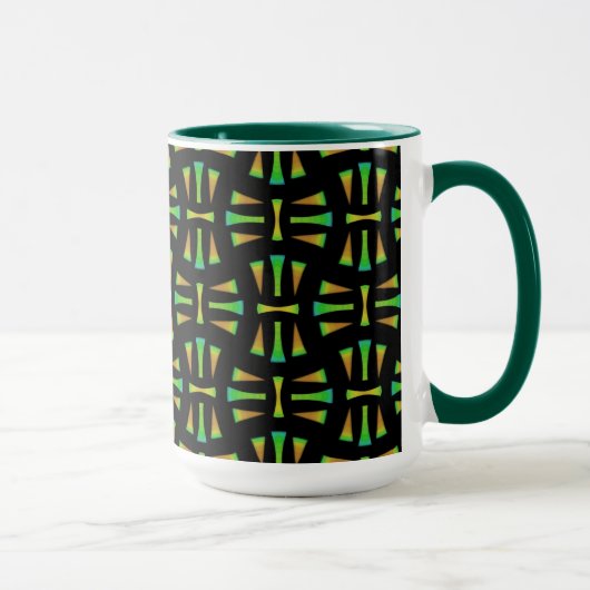 Tasse MUG Jimette Design vert orange et noir (Droite)