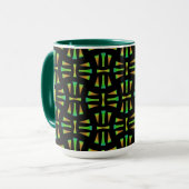 Tasse MUG Jimette Design vert orange et noir (Devant gauche)