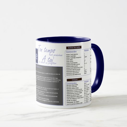 Tasse mug raccourcis clavier After effect (Devant droit)