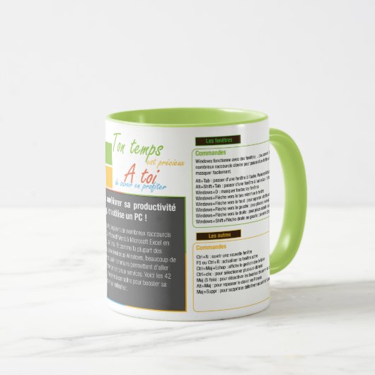 Tasse mug raccourcis clavier Windows (Devant droit)