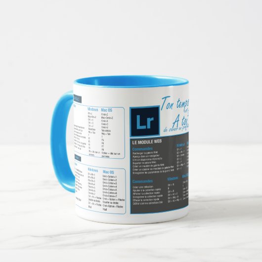 Tasse mug Sneltoetsen Lightroom Mok (Voorkant links)